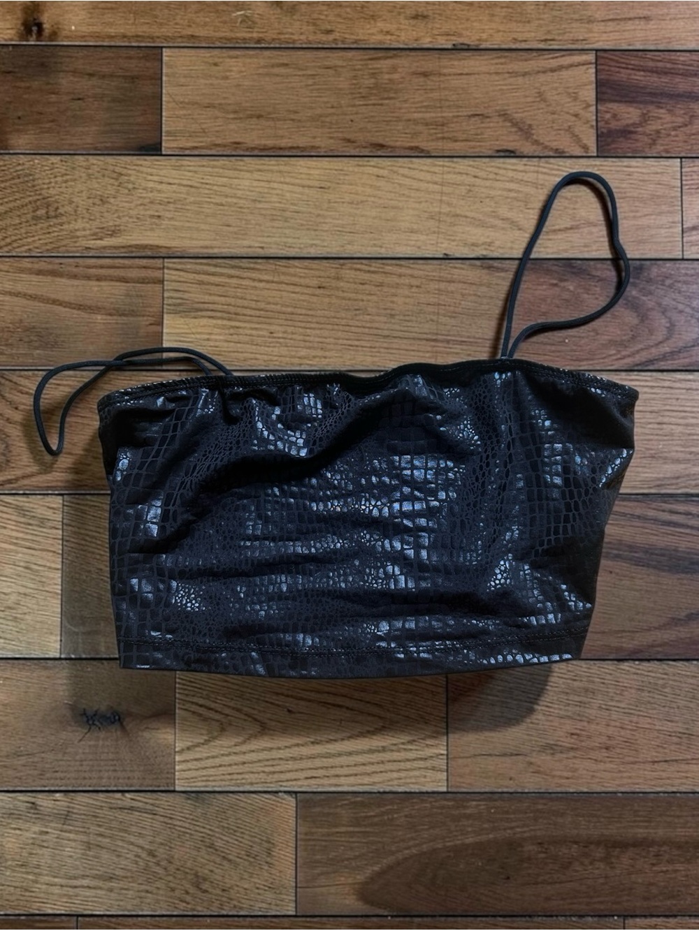 SHEIN Black Snakeskin Cami Crop Top Size XS
